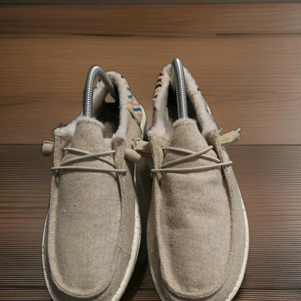 Hey Dude Womens‎ Wendy Funk Wool Beige Size 10 Slip On Walking Comfort Shoes Y2K